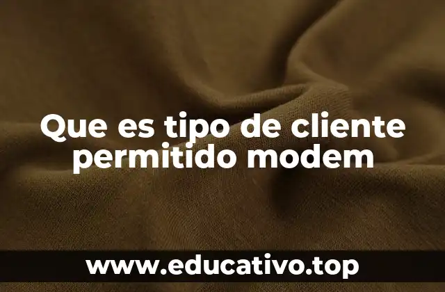Que es tipo de cliente permitido modem