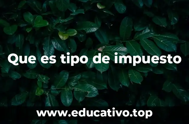 Que es tipo de impuesto