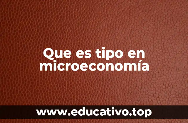 Que es tipo en microeconomía