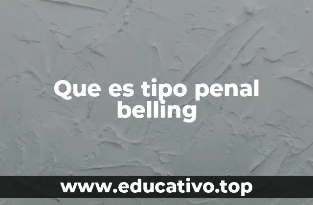 Que es tipo penal belling