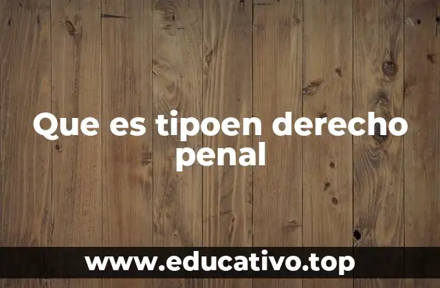 Que es tipoen derecho penal