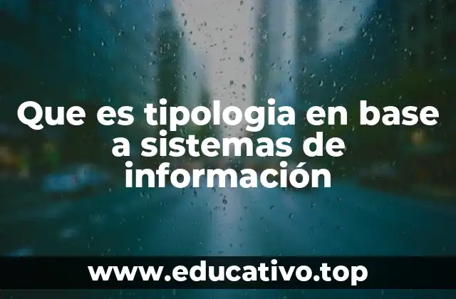Que es tipologia en base a sistemas de información