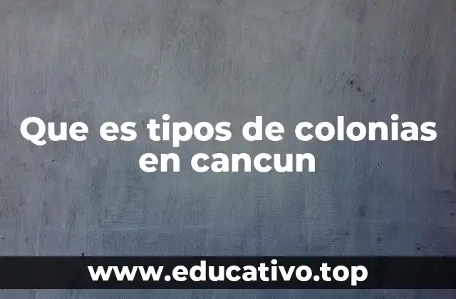 Que es tipos de colonias en cancun