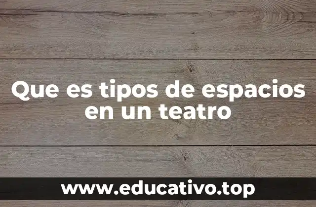 Que es tipos de espacios en un teatro