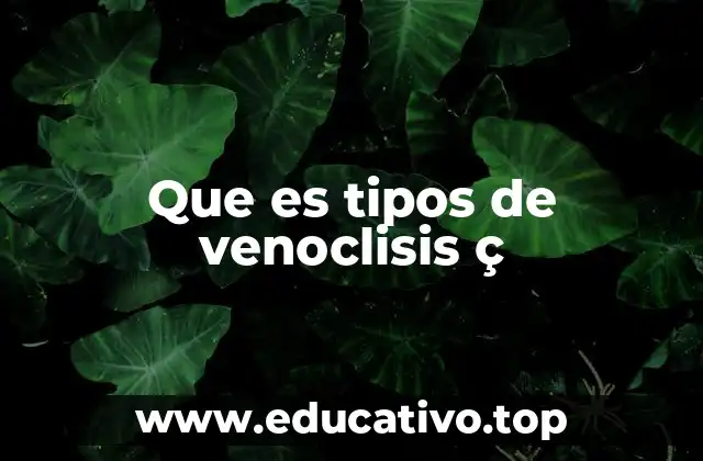 Que es tipos de venoclisis ç