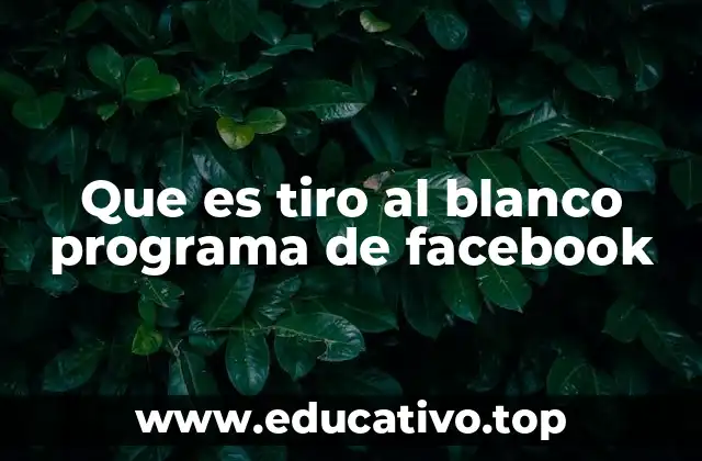 Que es tiro al blanco programa de facebook