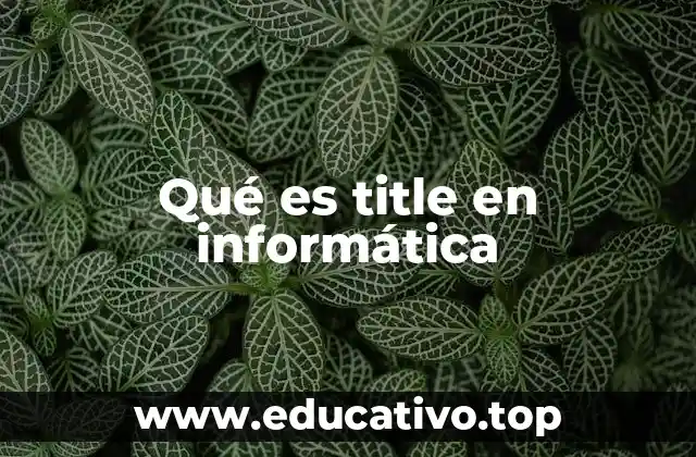 Qué es title en informática
