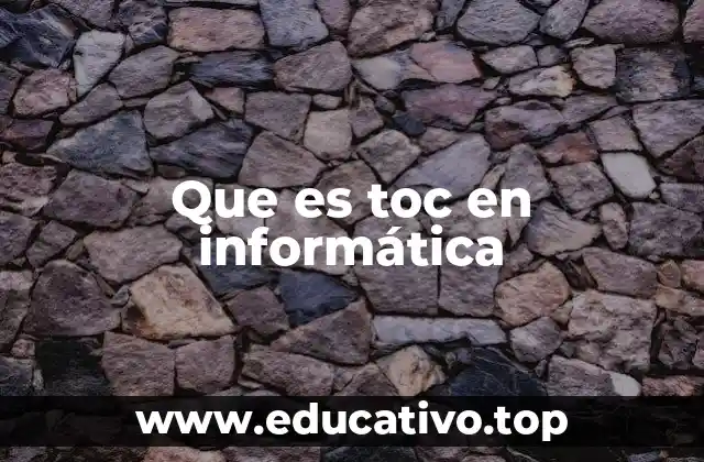 Que es toc en informática