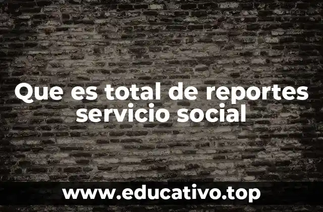 Que es total de reportes servicio social