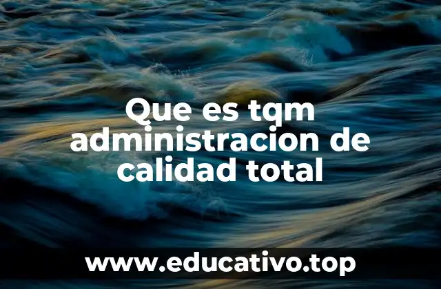 Que es tqm administracion de calidad total