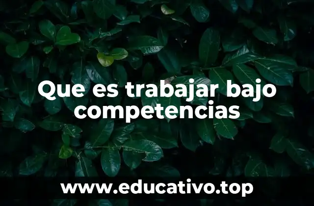 Que es trabajar bajo competencias
