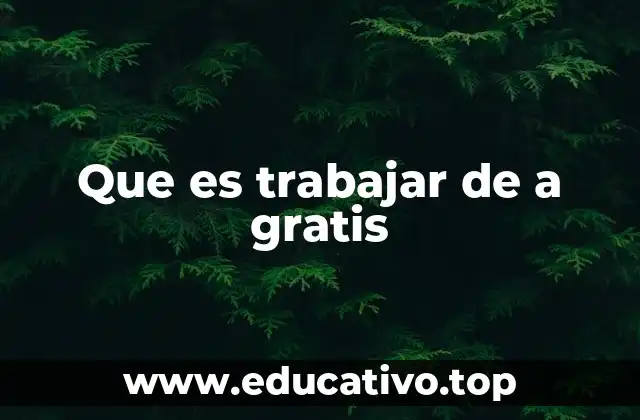 Que es trabajar de a gratis