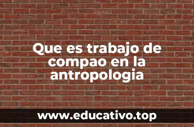Que es trabajo de compao en la antropologia