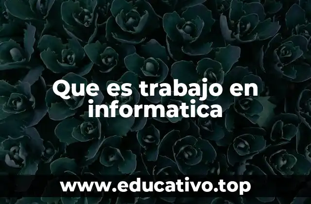 Que es trabajo en informatica