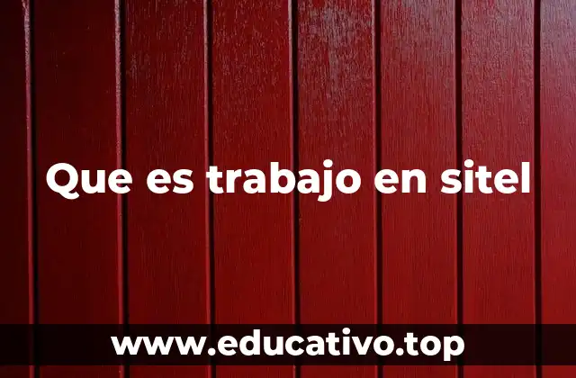 Que es trabajo en sitel