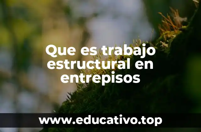 Que es trabajo estructural en entrepisos