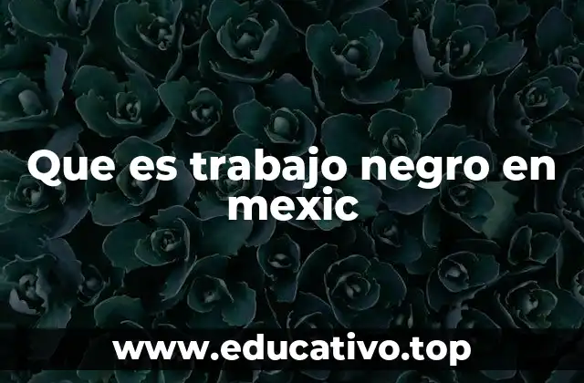 Que es trabajo negro en mexic