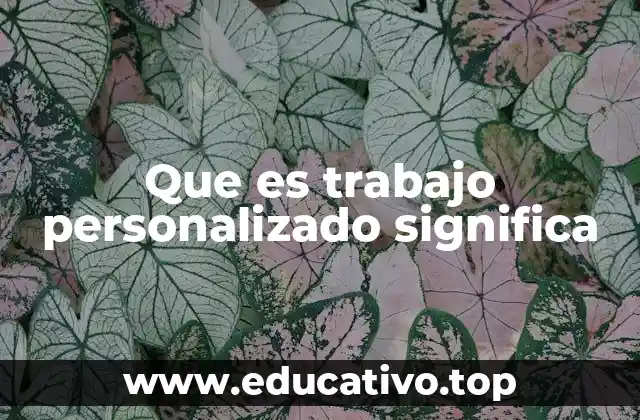 Que es trabajo personalizado significa