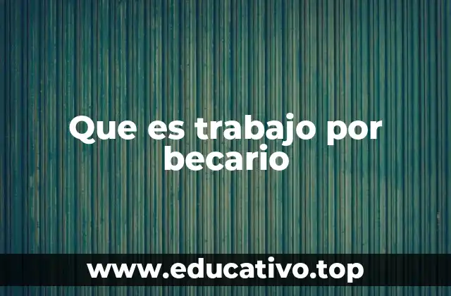 Que es trabajo por becario