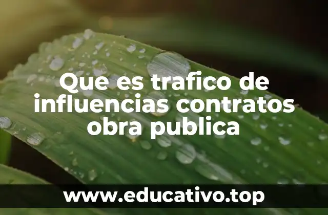 Que es trafico de influencias contratos obra publica