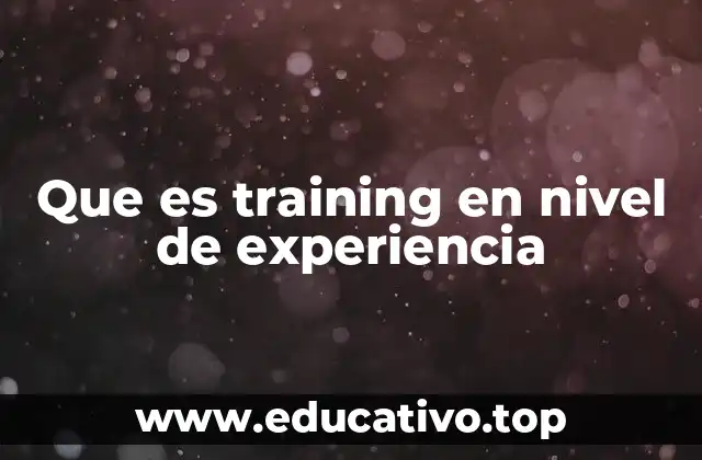 Que es training en nivel de experiencia