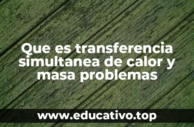 Que es transferencia simultanea de calor y masa problemas