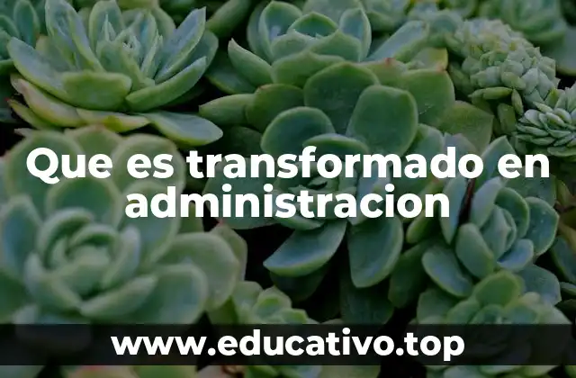Que es transformado en administracion
