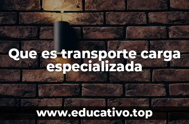 Que es transporte carga especializada