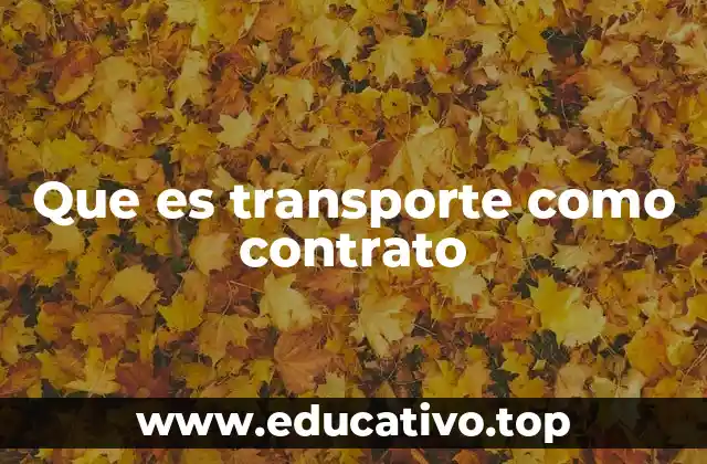 Que es transporte como contrato