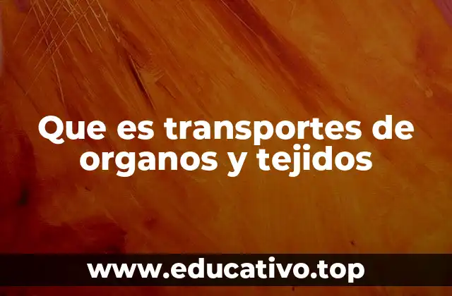 Que es transportes de organos y tejidos