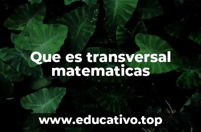 Que es transversal matematicas