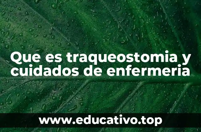 Que es traqueostomia y cuidados de enfermeria
