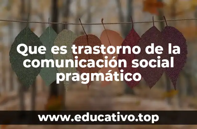 Que es trastorno de la comunicación social pragmático