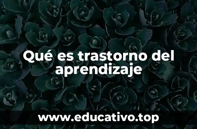 Qué es trastorno del aprendizaje