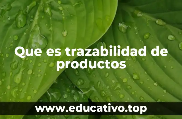 Que es trazabilidad de productos