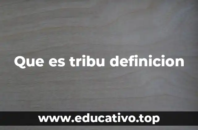 Que es tribu definicion