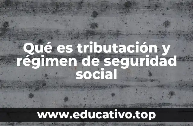Qué es tributación y régimen de seguridad social