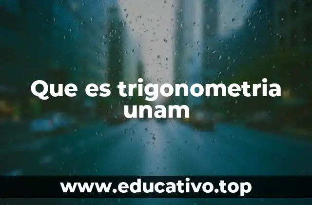 Que es trigonometria unam