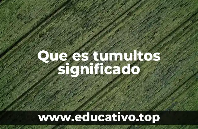 Que es tumultos significado