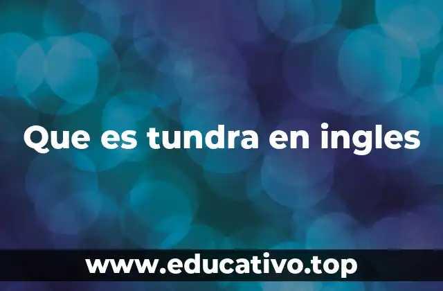 Que es tundra en ingles