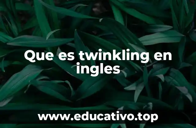 Que es twinkling en ingles