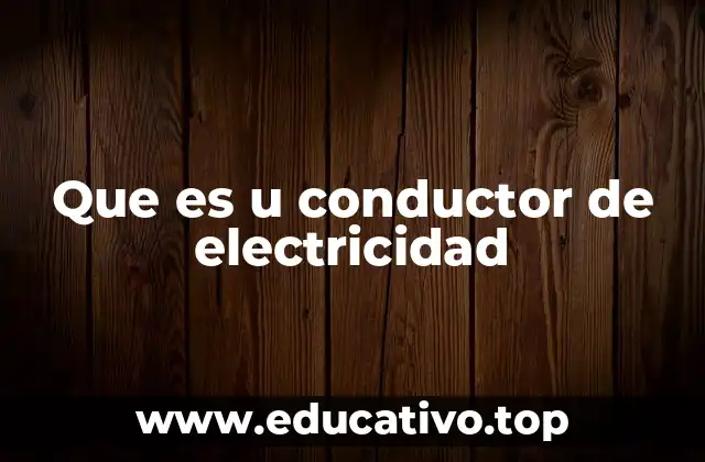Que es u conductor de electricidad