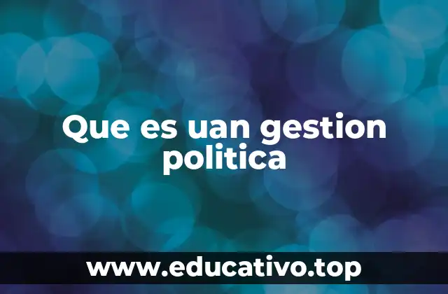 Que es uan gestion politica
