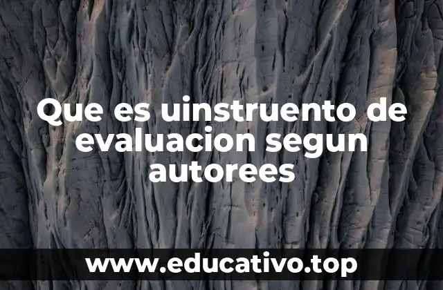 Que es uinstruento de evaluacion segun autorees