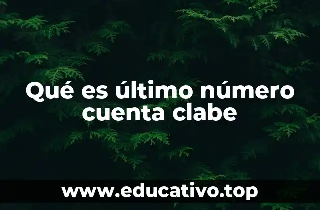 Qué es último número cuenta clabe