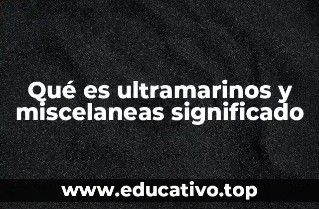 Qué es ultramarinos y miscelaneas significado
