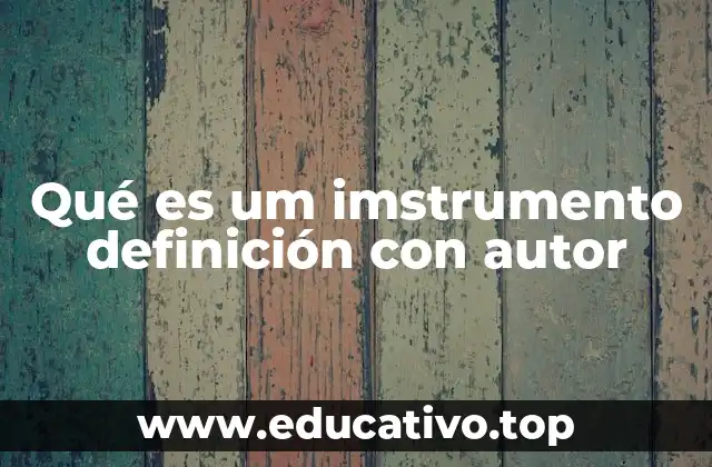 Qué es um imstrumento definición con autor