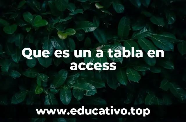 Que es un a tabla en access