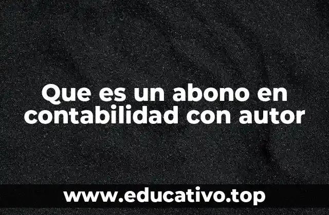 Que es un abono en contabilidad con autor