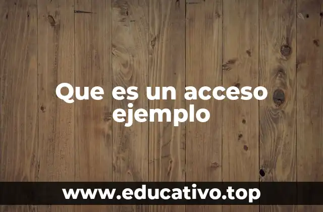 Que es un acceso ejemplo